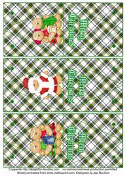 Triple Triangle Boxes - Gingerbread People Blue Tartan Boxes
