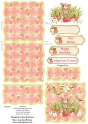 Strawberry Mouse Birthday Mini Easel Card