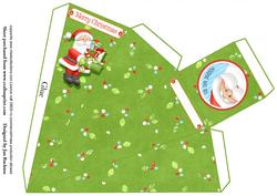 Santa with Pressies Pyramid Gift Box 2
