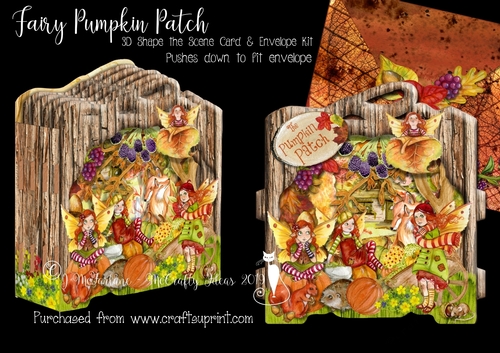 Fairy Pumpkin Patch Shape the Scene 3D Card and Envelope Kit.