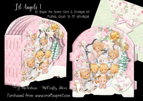 Lil Angels 1 Shape the Scene 3D Card and Envelope Kit.