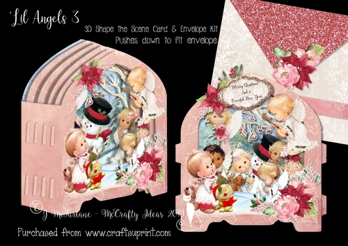 Lil Angels 3 Shape the Scene 3D Card and Envelope Kit.
