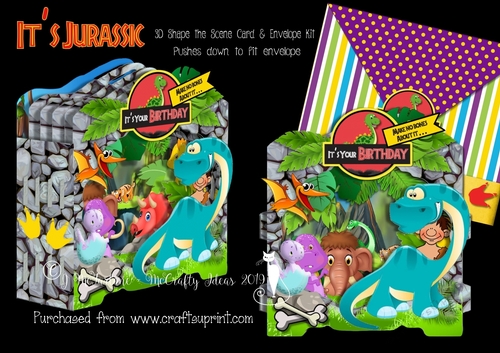Its Jurassic Shape the Scene 3D Card and Envelope Kit.
