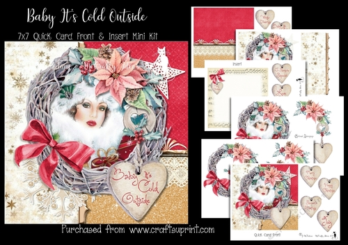 Baby Its Cold Outside - 7x7 Card Front & Insert Mini Kit