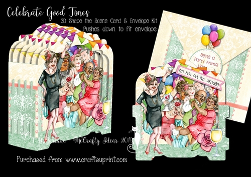 Celebrate Good Times Shape the Scene 3D Card and Envelope Kit.