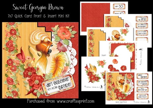 Sweet Georgia Brown - 7x7 Card Front & Insert Mini Kit