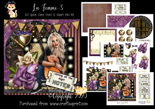 La Femme 3 - 7x7 Card Front & Insert Mini Kit