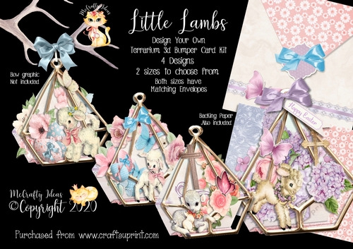 Little Lambs, Design Your Own Terrarium 3d Cards Bumper Kit