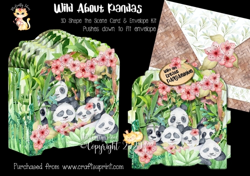 Wild about Pandas Shape the Scene 3D Card and Envelope Kit.