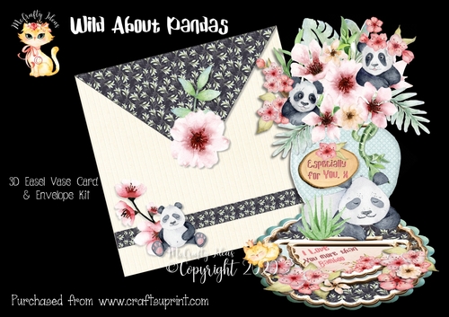 Wild about Pandas Easel Vase and Envelope Kit. 