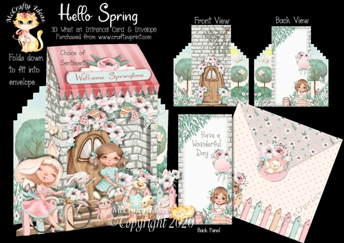 Hello Spring 3D What an Entrance! Card and Envelope Kit.