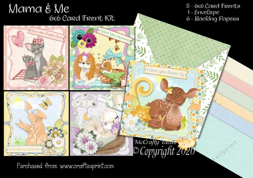 Mama & Me 6x6 Card Front & Envelope Kit.