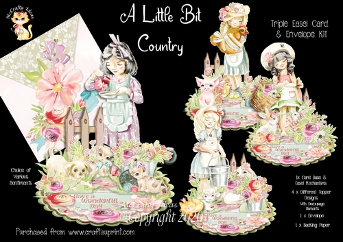 A Little Bit Country Triple Easel Card and Envelope Kit. 