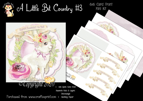 A Little Bit Country 3 6x6 Card Front Mini Kit