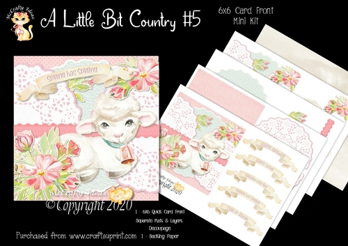 A Little Bit Country 5 6x6 Card Front Mini Kit