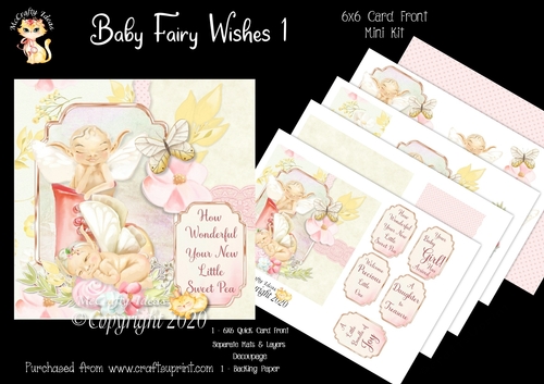 Baby Fairy Wishes 1 6x6 Card Front Mini Kit