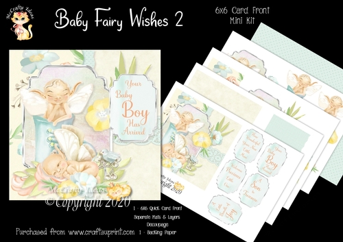 Baby Fairy Wishes 2 Card Front Mini Kit