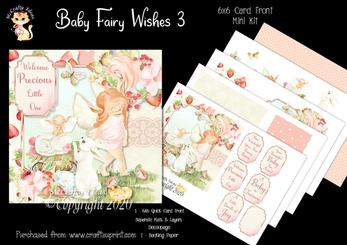 Baby Fairy Wishes 3 Card Front Mini Kit