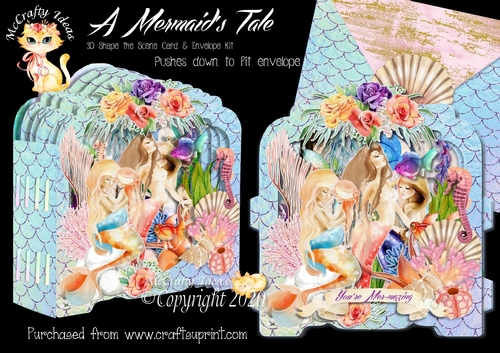 A Mermaids Tale Shape the Scene 3D Card and Envelope Kit.