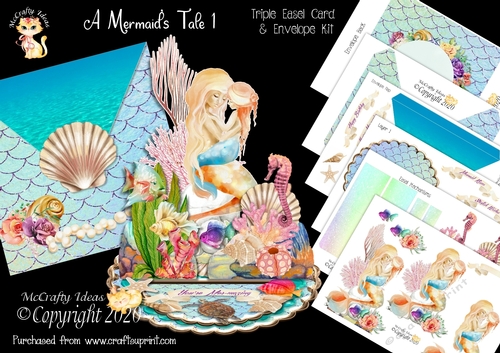 A Mermaids Tale 1 Triple Easel Card Mini Kit