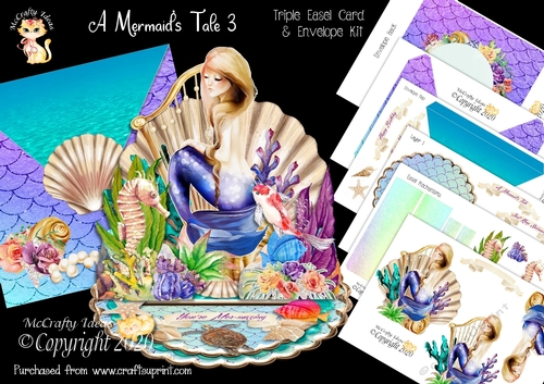 A Mermaids Tale 3 Triple Easel Card Mini Kit