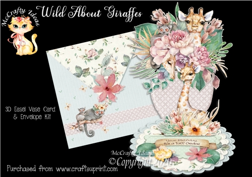 Wild about Giraffes Easel Vase and Envelope Kit. 