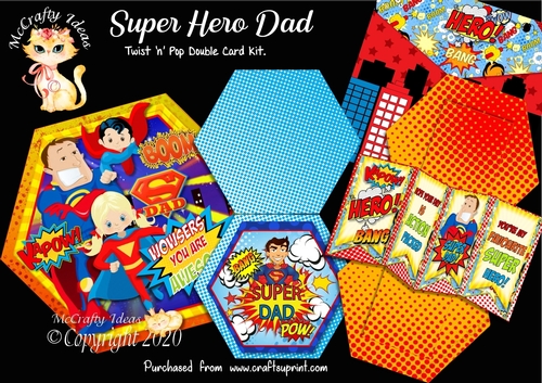 Super Hero Dad Twist n Pop Double Card Kit.