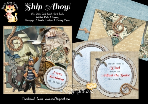 Ship Ahoy! - 6x6 Complete Card & Envelope Kit