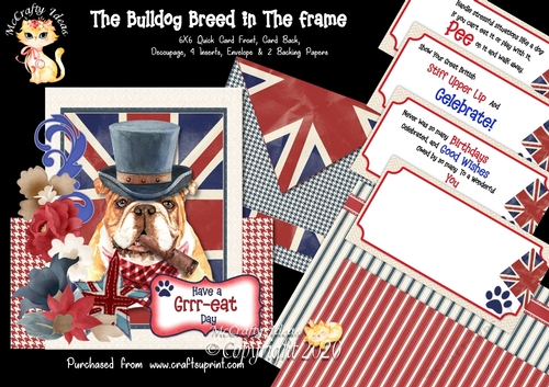 The Bulldog Breed in the Frame - 6x6 Complete Card & Envelope Kit