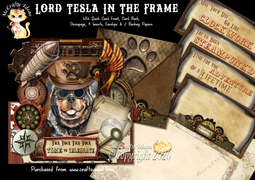 Lord Tesla in the Frame - 6x6 Complete Card & Envelope Kit