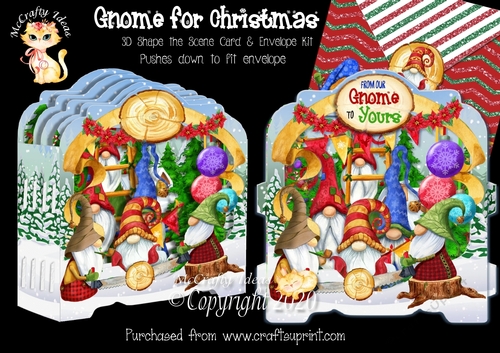 Gnome for Christmas Shape the Scene 3D Card and Envelope Kit.