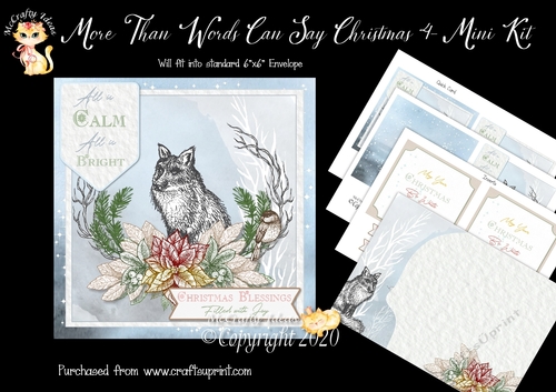 More Than Words Can Say Christmas 4 Card Front and Inserts Kit