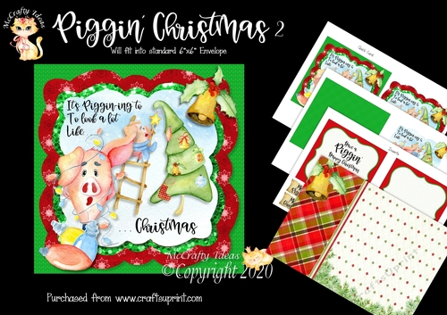 Piggin Christmas 2 Card Front and Inserts Kit