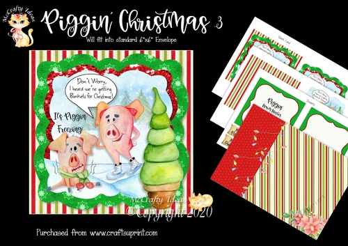 Piggin Christmas 3 Card Front and Inserts Kit