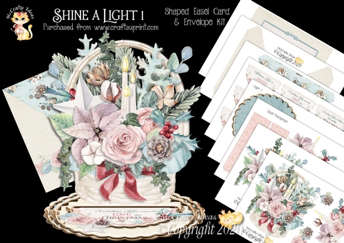Shine a Light 1 3d Shaped Easel Card and Envelope Kit.