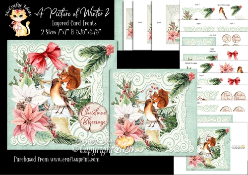 A Picture of Winter 2 3d Layered Card Fronts