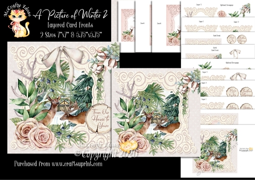 A Picture of Winter 3 3d Layered Card Fronts