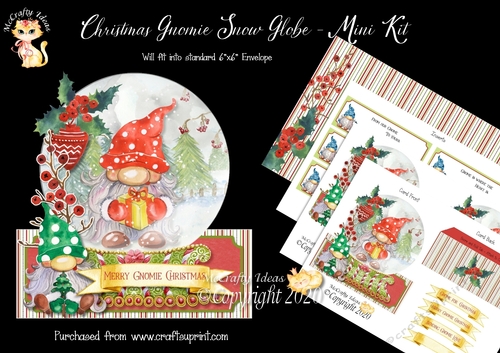 Christmas Gnomie Snow Globe Mini Kit