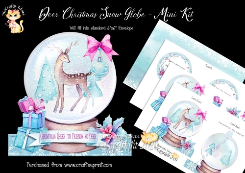 Deer Christmas Snow Globe Mini Kit