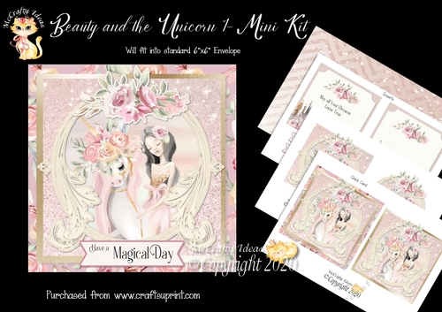 Beauty and the Unicorn 1 Card Front and Inserts Kit