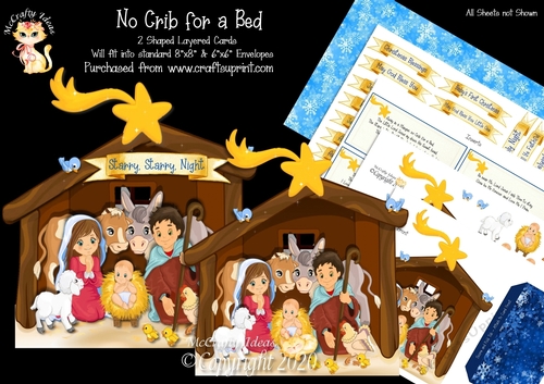 No Crib for a Bed 2 x 3d Shaped & Layered Card Fronts