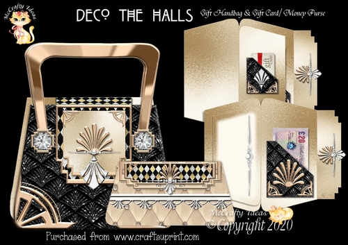 Deco the Halls Selection Box Gift Handbag & Gift Card/ Money Wallet Purse.