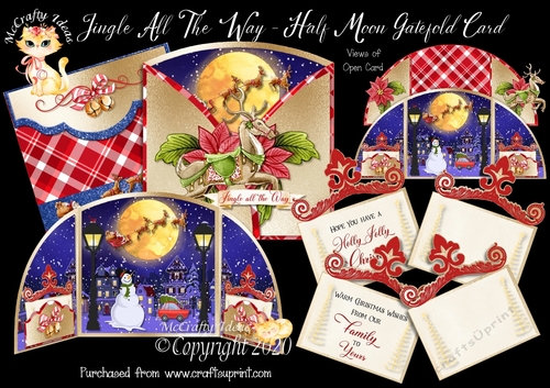 Jingle All the Way Half Moon Gatefold Card Kit