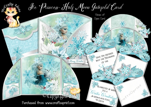 Ice Princess Half Moon Gatefold Card Kit