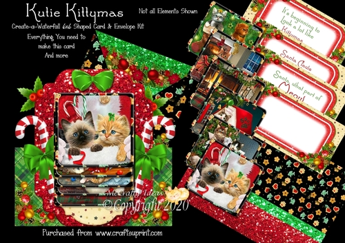 Kutie Kittymas Create a Waterfall 6x6 Card Kit.