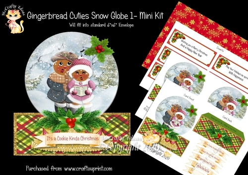 Gingerbread Cuties 1 Snow Globe Mini Kit
