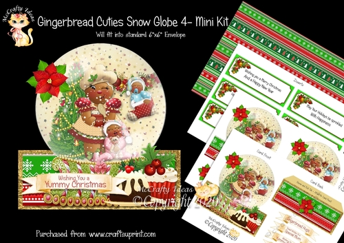 Gingerbread Cuties 4 Snow Globe Mini Kit