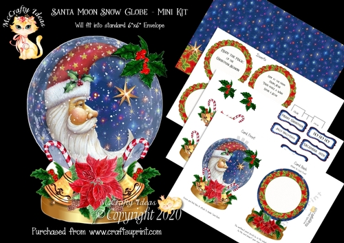 Santa Moon Snow Globe Mini Kit
