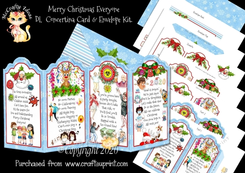 Merry Christmas Everyone DL Concertina Card