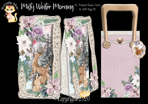 Misty Winter Morning DL Framed Easel Card & Gift Bag